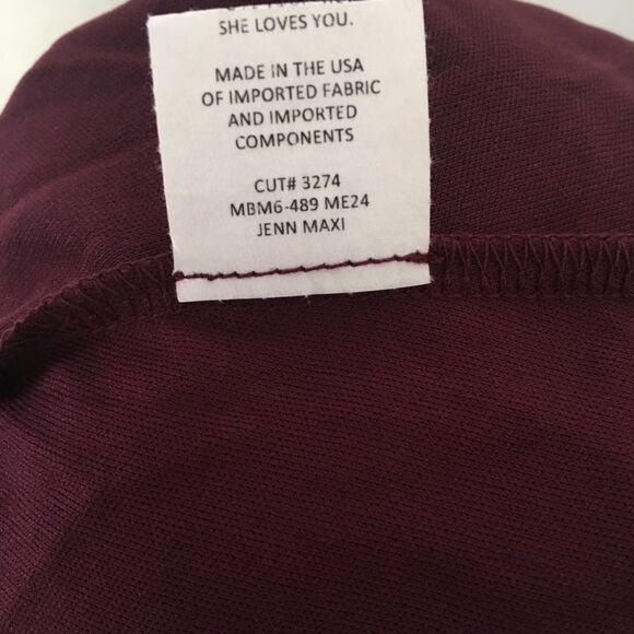 Show Me Your MuMu Jenn Maxi Dress Merlot Dark Red Chiffon Sleeveless Size Small - Picture 9 of 11